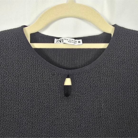 Zara Cropped Basics Bundle | Black Short Sleeve + Blue Sleeveless Top M - Picture 4 of 7